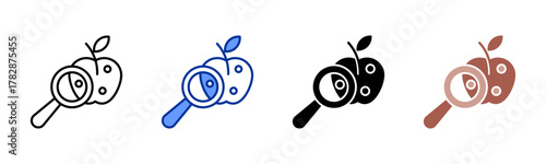 Food Quality Control icon sheet multiple style collection