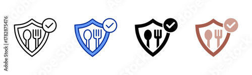 Food Safety icon sheet multiple style collection