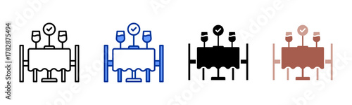 Table Reservation icon sheet multiple style collection