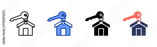 House For Rent icon sheet multiple style collection