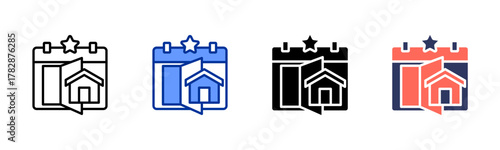 Open House Event icon sheet multiple style collection