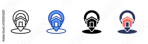 Location Map Pin icon sheet multiple style collection