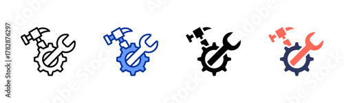 Maintenance Tools icon sheet multiple style collection