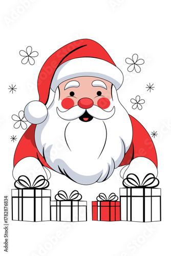 Nikolaus mit Geschenken Santa Claus Klaus Weihnachtsmann 