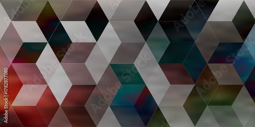 Abstract watercolor background with geometric triangles in gradient white tones