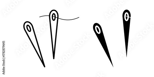  sewing needle illustration icon vector