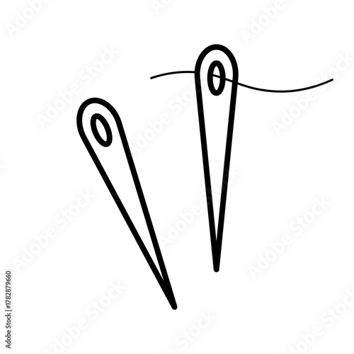  sewing needle illustration icon vector
