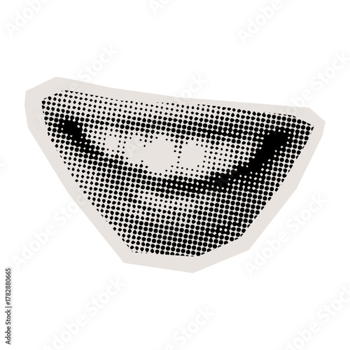 Laugh mouth sticker halftone vintage