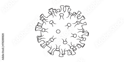 Virus particle outline vector