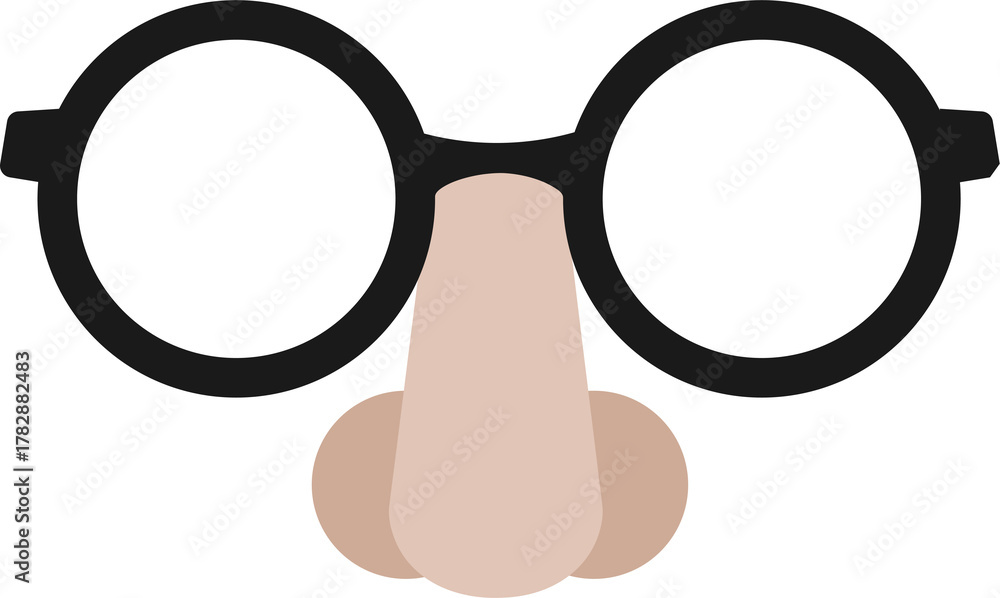 Fototapeta premium Funny Cartoon Disguise Mask– Glasses & Nose
