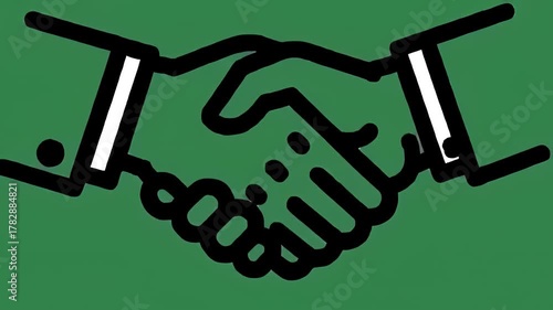 Handshake Icon Animation - A Symbol of Agreement and Partnership.