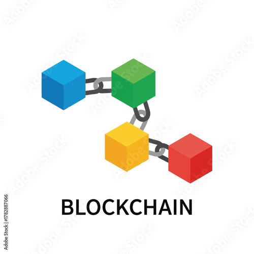 Blockchain technology vector illustration secure digital ledger