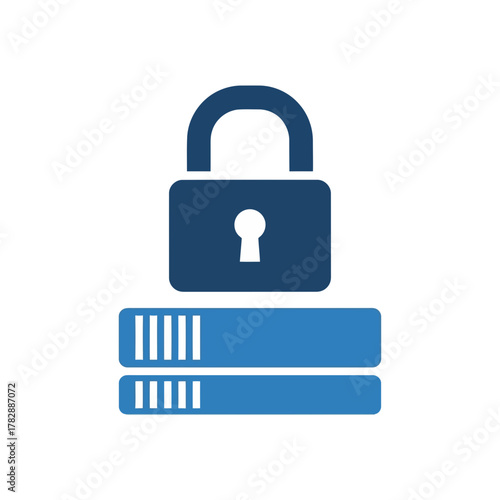 Vector illustration secure data storage and access control icons