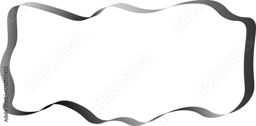 Curly serpentine ribbon frame with copy space