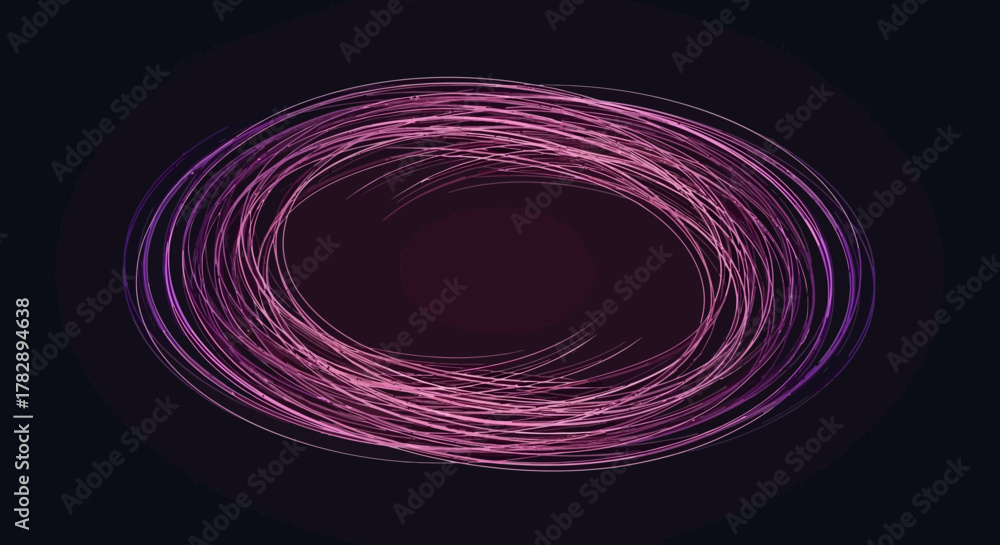 Naklejka premium Abstract Circular Light Trails on Dark Background.