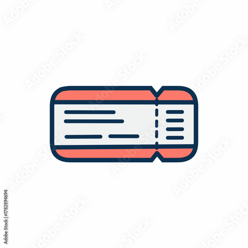 Ticket Icon Vector Illustration for Event, Travel, Entertainment