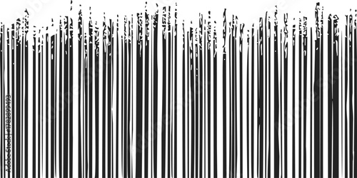 Barcode sketch hand drawn abstract vertical lines with distressed grunge effect — stock vector