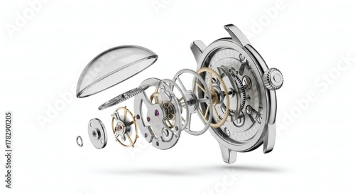 Exploded View of Mechanical Watch Movement - Precision Engineering Cutaway