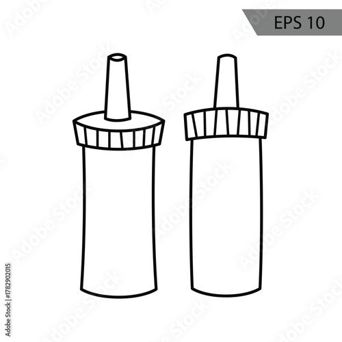 Ketchup Mustard Bottle - Artline vector image