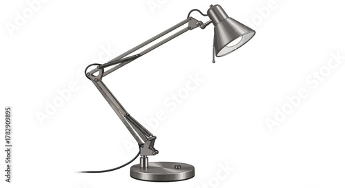 Adjustable Metal Desk Lamp with Articulated Arm and Cone Shade
