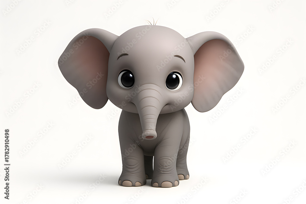 Fototapeta premium Adorable 3D Cartoon Elephant Calf