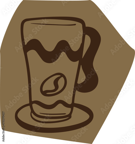 cup of coffee with chocolate Hot Black Coffee in Glass