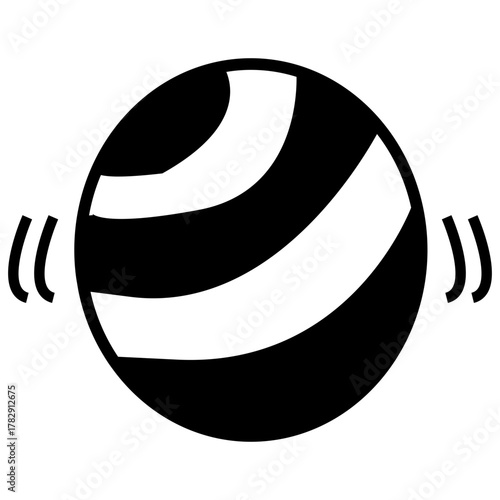 vector illustration of a black pilates ball for fitness and gym