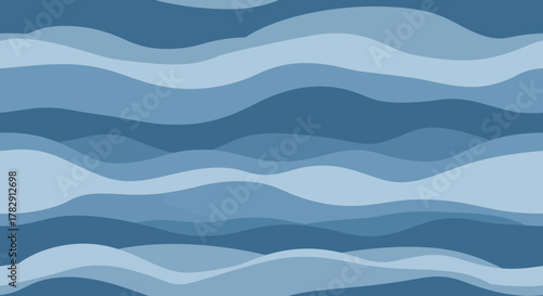 Abstract Blue Waves Pattern Background Design.