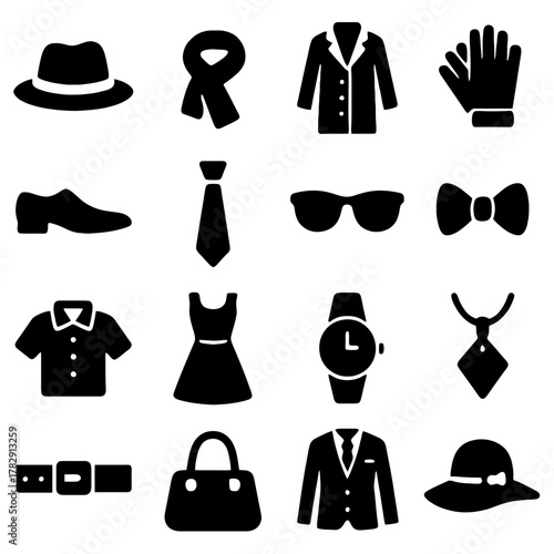 Fashion Iconography: A collection of meticulously rendered clothing and accessories, each element a symbol of style, culture, and individual expression. 