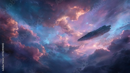 Fototapeta Naklejka Na Ścianę i Meble -  Strange cloud formations spacecraft