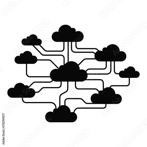 Cloud computing network diagram connecting data centers for data sharing