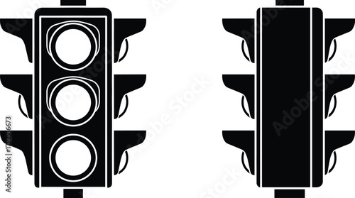 Traffic light icon vector illustration, road signal symbol, transportation safety design, stoplight concept, traffic control system, highway regulation, urban transport sign