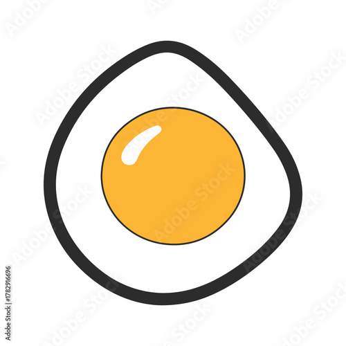 A fried egg with a yellow yolk.