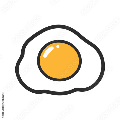 A fried egg with a yellow yolk.