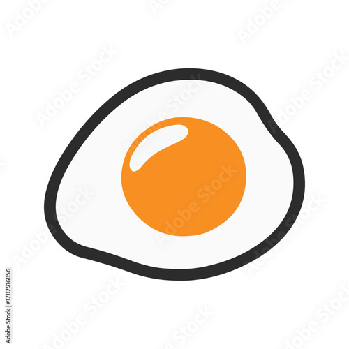 A fried egg with a yellow yolk.