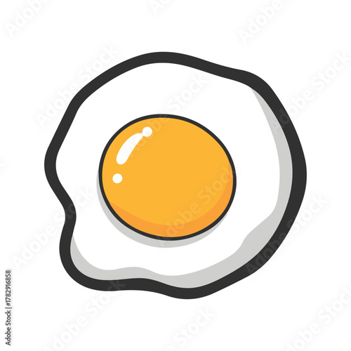 A fried egg with a yellow yolk.