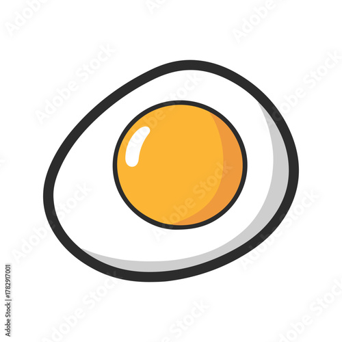 A fried egg with a yellow yolk.