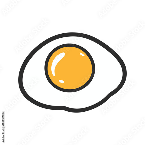 A fried egg with a yellow yolk.