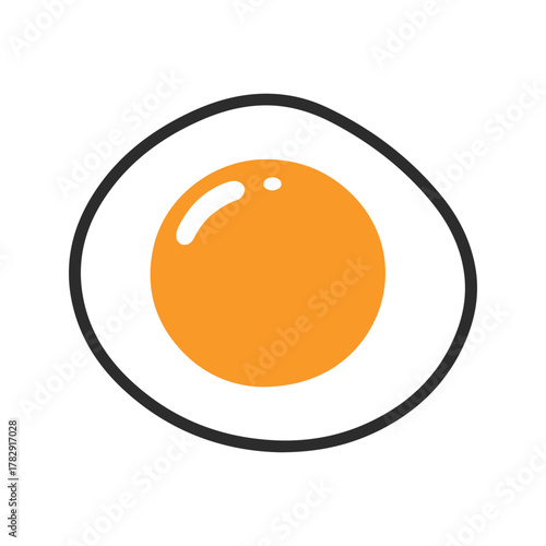 A fried egg with a yellow yolk.