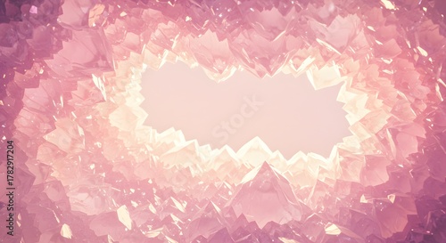 Abstract Pink Crystal Formation Background with Copy Space