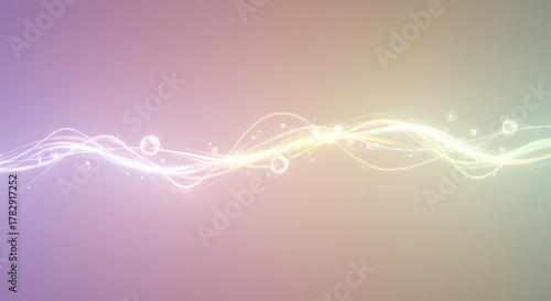 Abstract Swirling Light Streaks and Bubbles Background