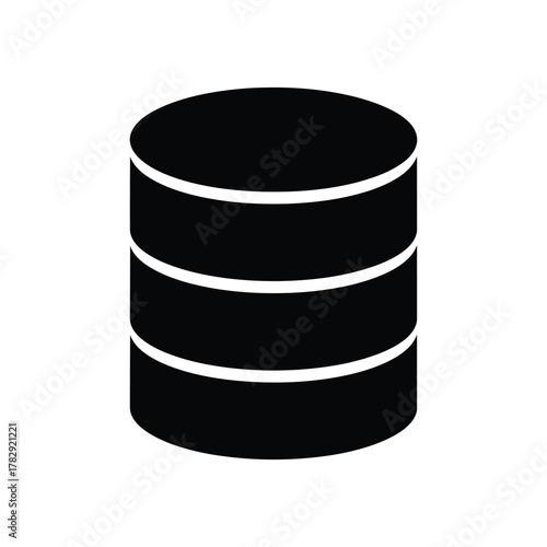 Database icon vector illustration of stack of cylindrical data storage