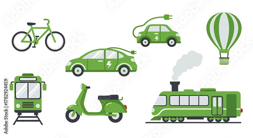 Green Transportation Methods Collection.