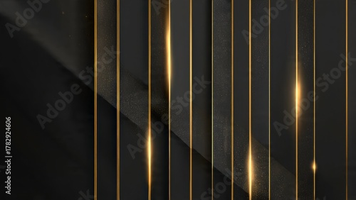 Wallpaper Mural Dark luxury background with metallic gold lines and glowing accents Torontodigital.ca