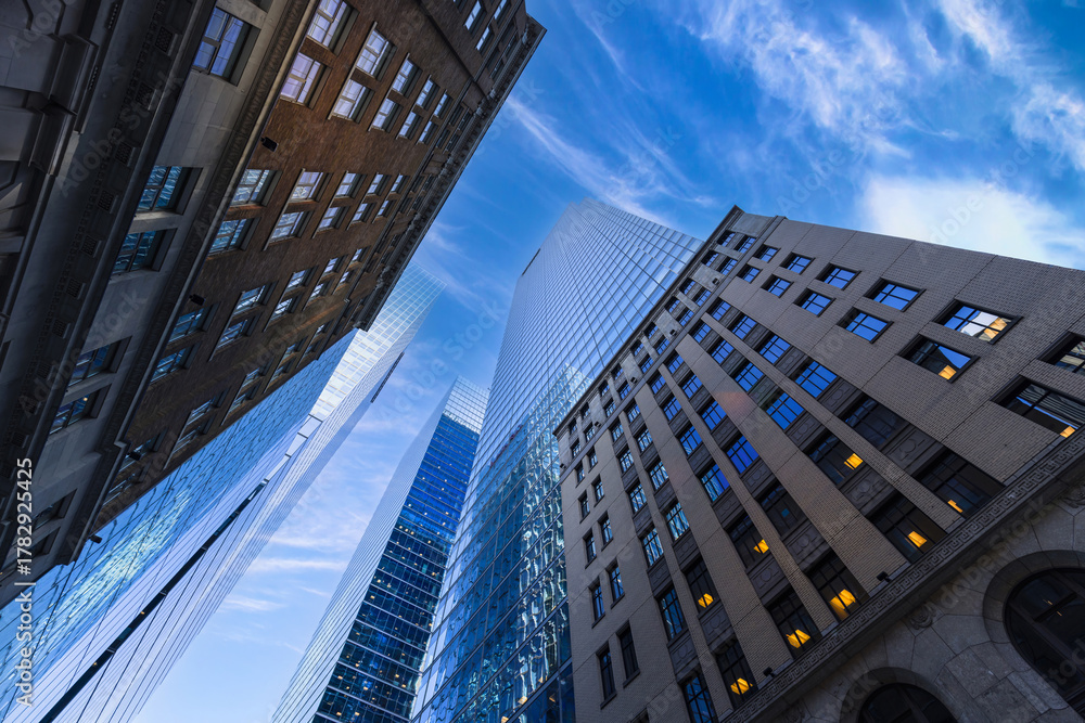 Fototapeta premium Toronto financial district skyline panorama with luxury condos and financial offices