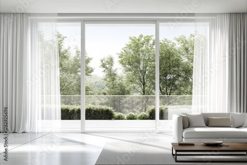 Modern living room large sliding glass door that house