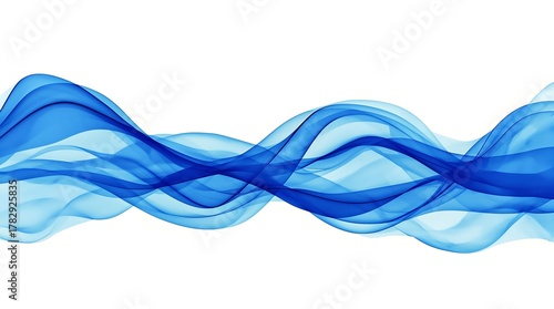 Fototapeta Naklejka Na Ścianę i Meble -  Abstract blue wave isolated on white background for decoration and design