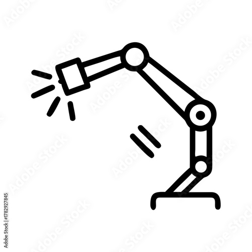 A robot arm is in motion, representing technological advancement and automation