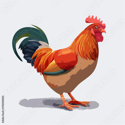 rooster isolated on white