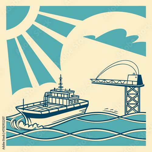 Ship and platform near ocean utilizing thermal energy